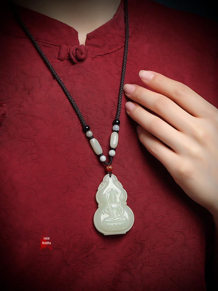 Подвеска с Буддой из нефрита Двенадцати Знаков Зодиака: Унисекс Нефритовые Хранители Хэтянь с Сертификатом