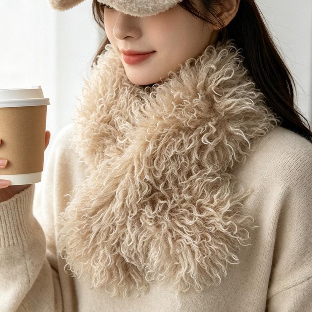 Windproof Winter Scarf Thicken Neck Protection Unique Imitation Wool Cross Scarf Women