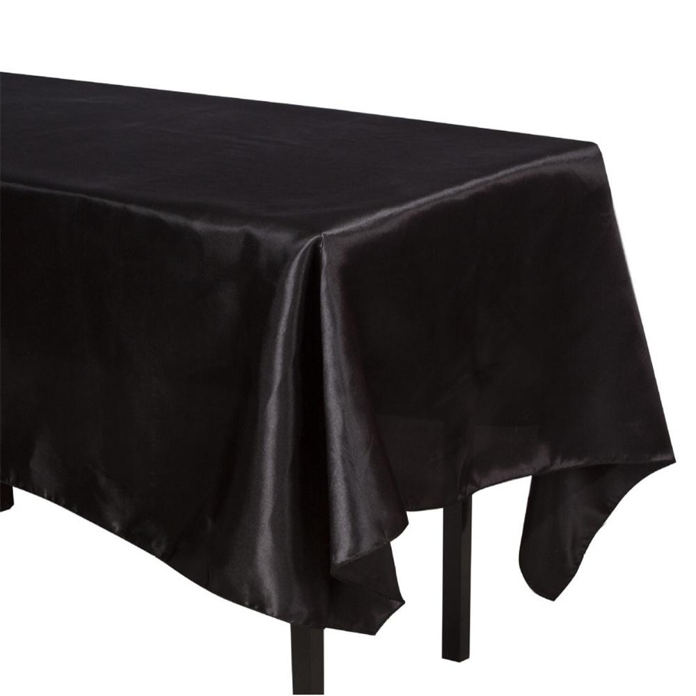 Прямоугольная атласная скатерть, однотонная свадебная скатерть, белая гладкая ткань для детского душа, дня рождения, банкета, вечеринки, декора