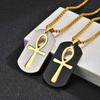 Vnox Religion Egyptian Ankh Crucifix Cross Pendant Necklaces Stainless Steel Symbol of Life Cross Pendants Prayer Gifts Jewelry