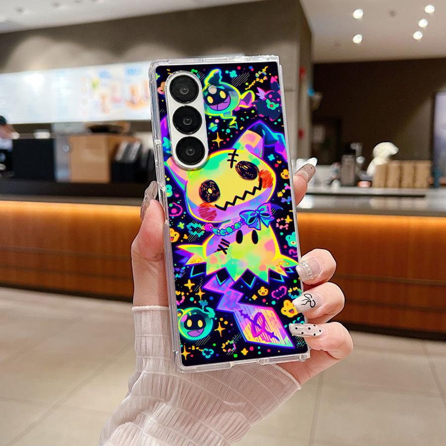 Transparent Soft Phone Cover Case for Samsung Galaxy ZFold4 ZFold7 ZFold6 ZFold5 ZFold3 Z Fold 7 6 5 4 3 Funny Pokemon Mimikyu