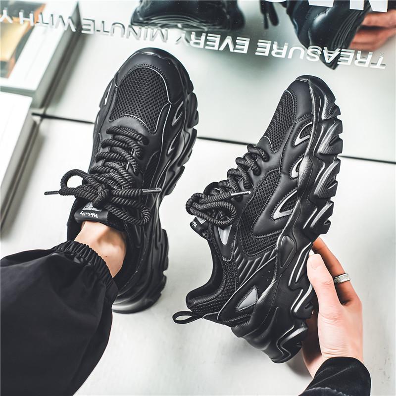 Мужская обувь весна-лето новая сетчатая дышащая модная спортивная обувь универсальная мужская повседневная модная брендовая обувь на толстой подошве увеличивающая рост папина обувь