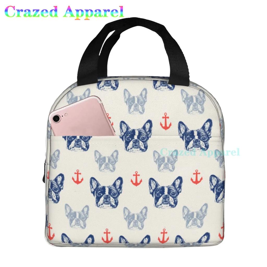 Утепленная сумка для ланча French Bulldogs Dog для женщин, мужчин и детей, большая и многоразовая, с ручкой, с возможностью заморозки для поездок на работу и в школу
