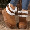 Buckle Faux Fur Winter Ankle Boots Women Cotton Padded Thicken Plush Snow Boots Comfort Thick Sole Non Slip Platform Casual Shoe
