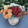 Sophisticated Faux Rose Arrangement For Wedding Venue Table Centerpiece