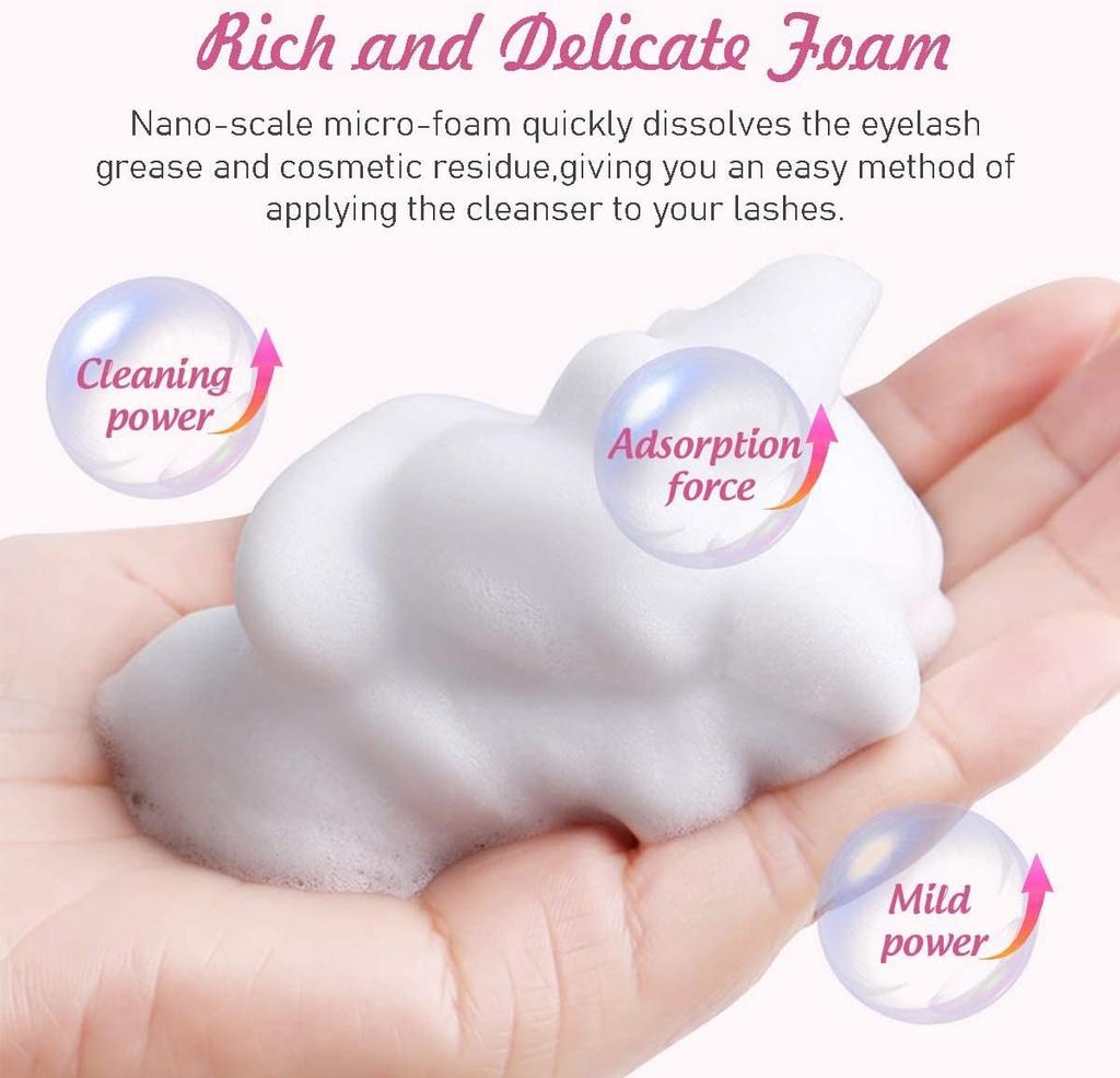 Профессиональный шампунь для наращивания ресниц, пенный очиститель, мусс, масло для мытья, средство для удаления макияжа, клей, 50 мл, домашний салон, индивидуальное использование