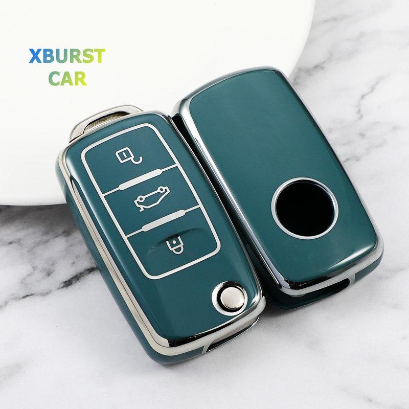 Для Volkswagen Vw Polo Golf Passat B5 B6 B7 B8 Golf Bora Jetta Skoda Octavia A5 A7 Fabia Seat ТПУ Чехол-оболочка для автомобильного ключа