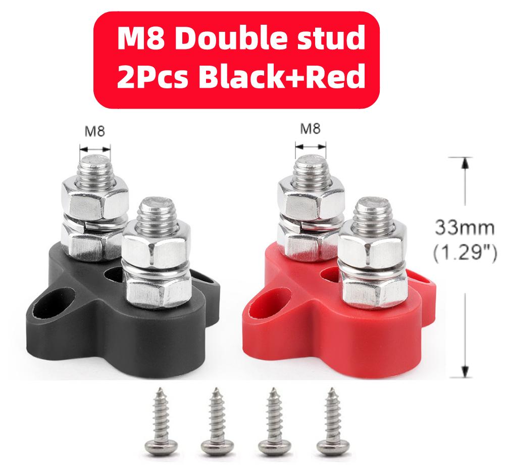 Шина M6 M8 M10 Клеммная колодка 12В Шпильки BusBar 12В 5/16" 1/4" Отрицательная Мощная Распределительная шпилька для Грузовика RV Лодки
