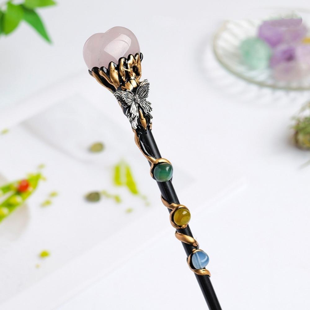DIY Handmade Crystal Magic Wand Halloween Prop Magic Scepter Creative Fairy Stick Women Girls