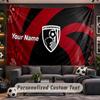 Bournemouth Football Personalized Tapestry Support Custom Name, Wall Art Home Decoration