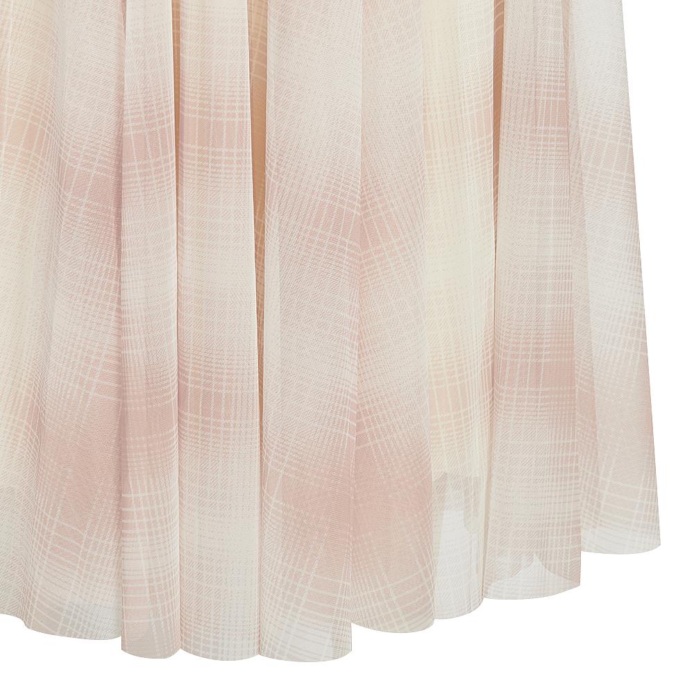 Jigott Длинная юбка из шифона в клетку с подкладкой - бежевый