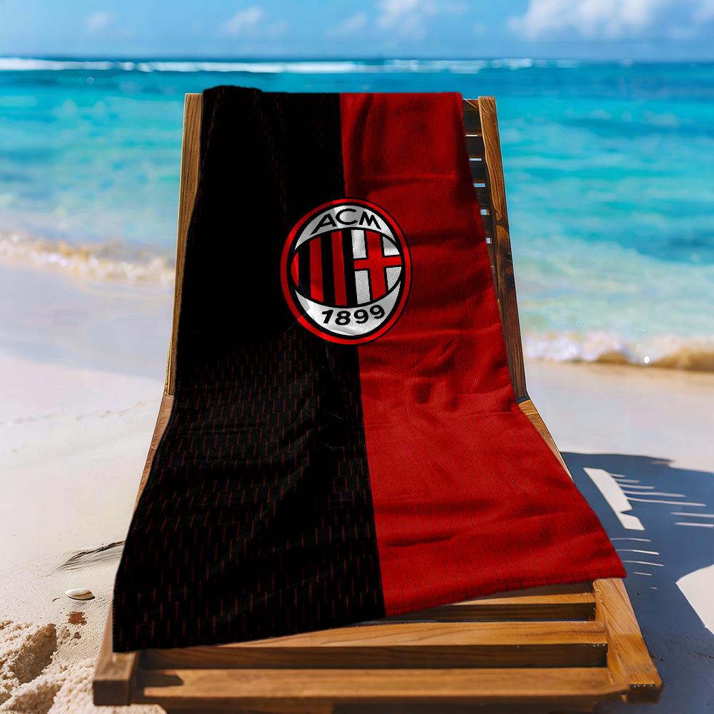 Ac Milan Beach Towel Super Soft Microfiber Quickdry Fabric Comfortable Lightweight Suitable For Swimming Gym Camping Yoga Vacation
