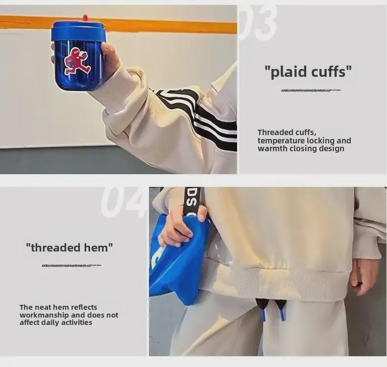 Трендовый спортивный костюм-двойка для мальчиков 2024 года - Коллекция весна/осень для детей