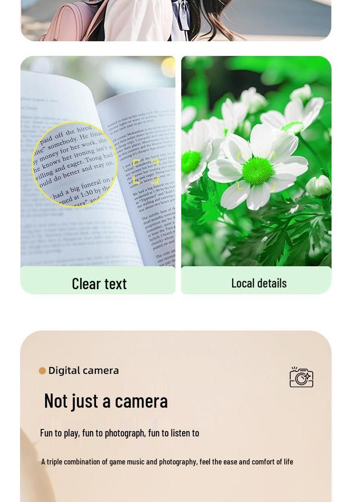 HD Dual Lens Retro Digital Camera with CCD Sensor for Travel, Campus, and Vlogging - Phone Upload Compatible