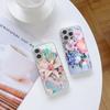 N164 Flower Peony Vase Phone Case for iPhone 16 15 Pro Max Samsung S24 S23 Ultra A54 A35 A25 Xiaomi Redmi Note 13 12 Plated Frame Tempered Glass Cover