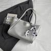 Женская сумка-тоут из искусственной кожи Chic Hobo Bag Большая вместительная дорожная сумка для отдыха на открытом воздухе (черный)