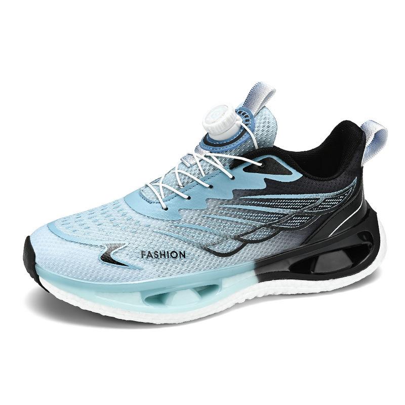 Men's shoes running new shock absorption spring spinning teen button sneakers popcorn sports running shoes