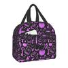 Сумка для обеда на работу, школу, Хэллоуин, кошачий череп, водонепроницаемый холодильник, термобокс для обеда, для женщин и детей, сумки для пикника