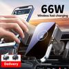 Wireless Car Charger 66W Fast Charging Auto Clamping Air Vent Car Phone Holder with LED Light for iPhone 16 15 14 Pro Max