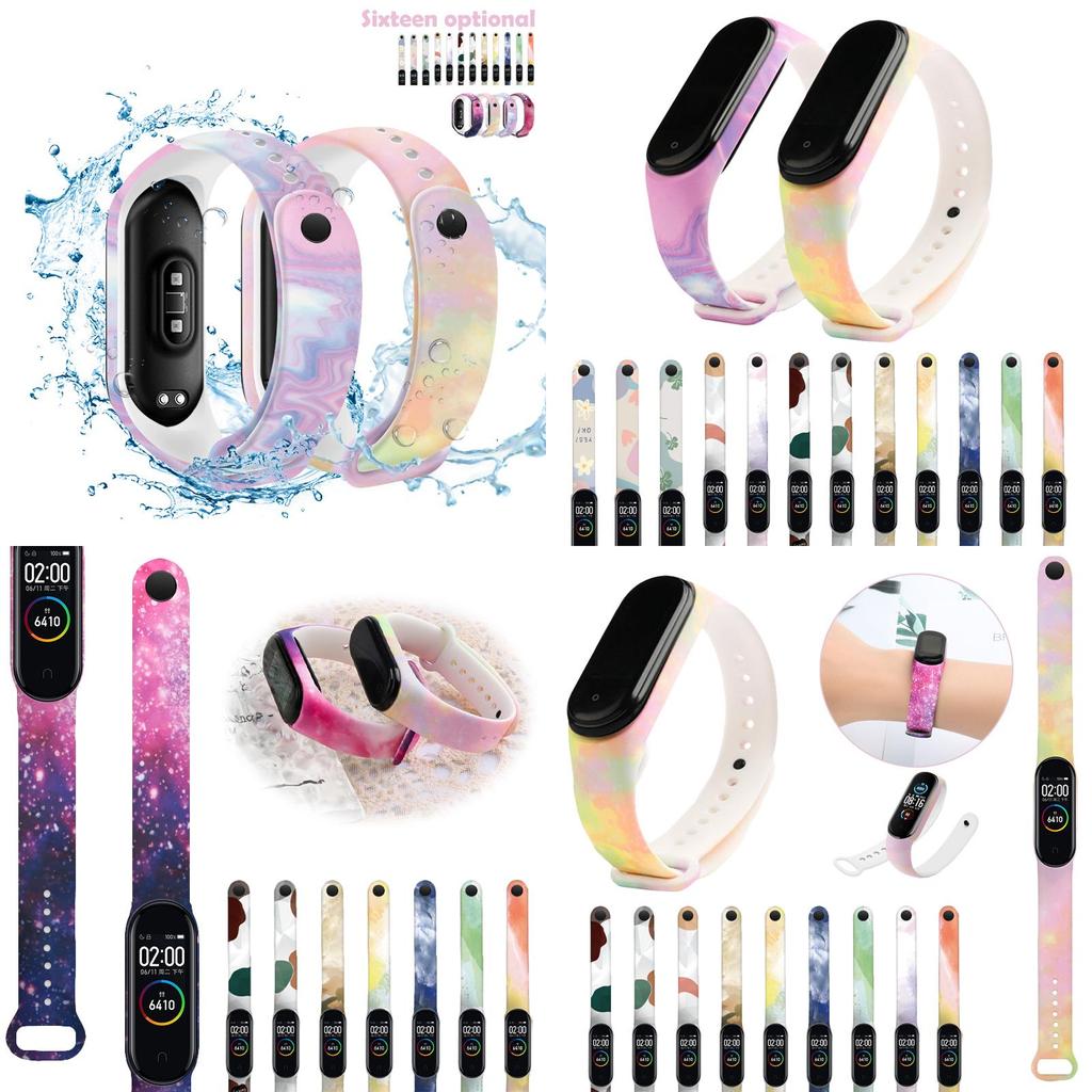 Унисекс силиконовый ремешок для часов на замену для Xiaomi Mi Band 3/4/5/6, регулируемый и удобный