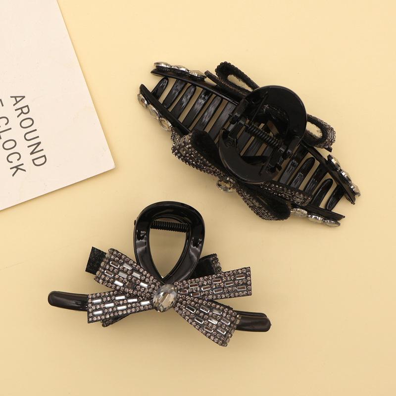 Зажим-краб для волос с бриллиантовым бантом в корейском стиле - тренд на аксессуары для волос высокого класса