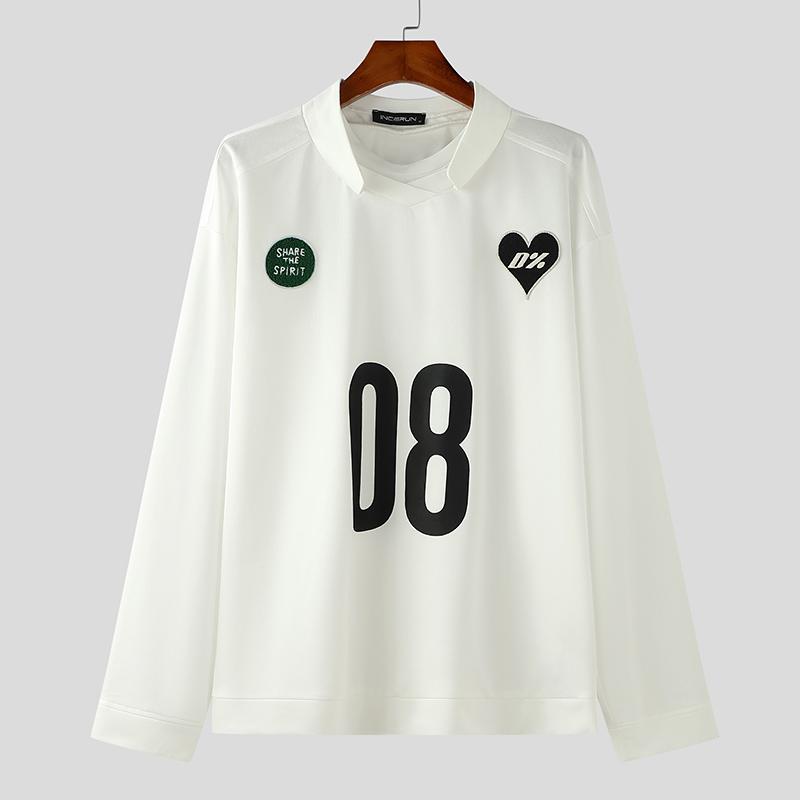 INCERUN Мужские свободные повседневные топы-пуловеры с круглым вырезом и длинным рукавом с принтом