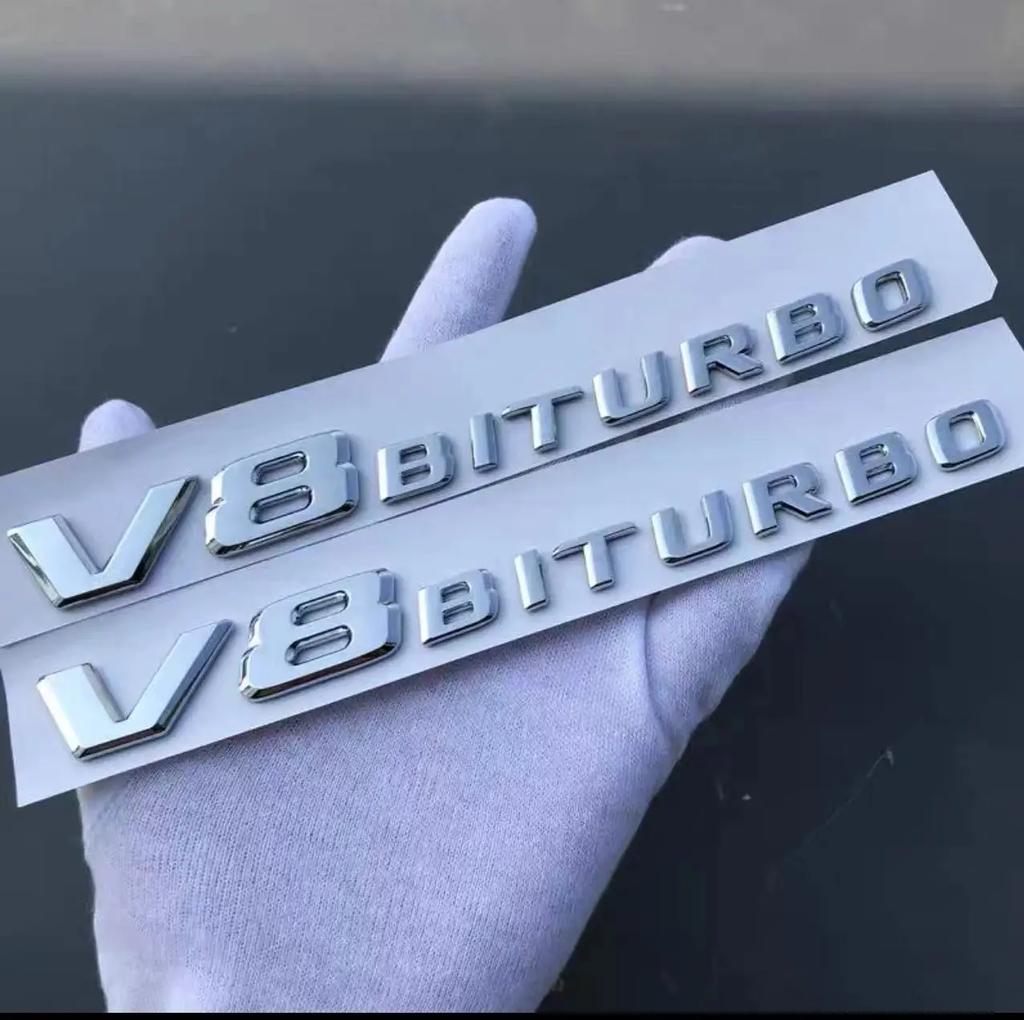 3D ABS V8 BITURBO Буквы Логотип Автомобиль Крыло Боковой Значок Для Mercedes-Benz C63 W205 W204 E63 W213 W212 S63 W223 W222 Аксессуары