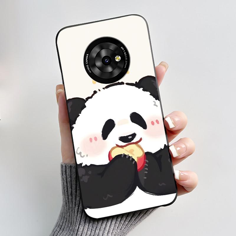 New Unique Cartoon Design Soft Silicone Black Casing For TCL Suixuetang M1 Fluffy Kitten Pattern Shockproof Protective Cover