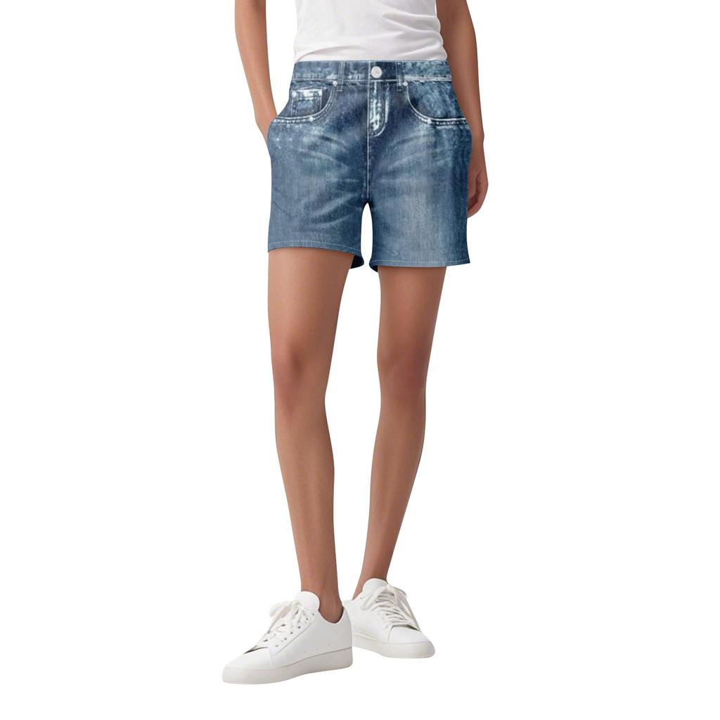 Women's Casual Sports Pants Sweatpant Jeans Print Denim Pants