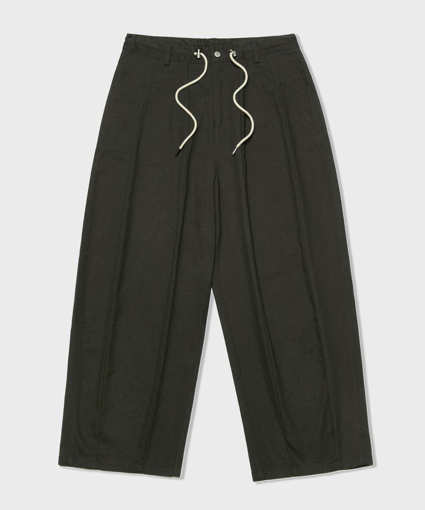GLW Wide Cut Balloon Pants Cotton Charcoal