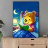 Full Round Diamond Painting Winnie The Pooh Reading A Book Art Rhinestone Picture Mosaic DIY 5D Cross Stitch Embroidery Home Decoration
