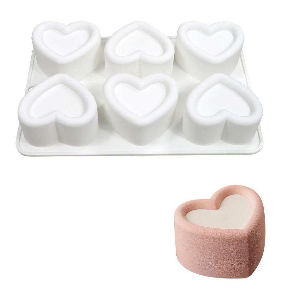 6 Cavities Silicone Chocolate Mould 3D Mousse Cake Mold Jelly Pudding Mold  Kitchen Baking
