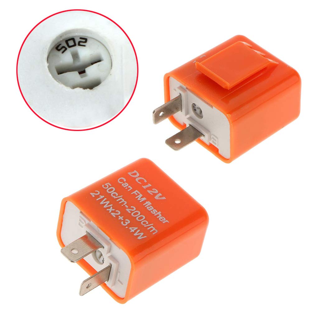 YFFSFDC 2pcs Motorcycle Flasher Relay LED Power Saving Flashing Turn Signal Lamp Relay