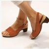 New Summer New Product Medium Heel Thick Sole Buckle with Fish Mouth Sandals Women's Large Size Thick Heel -4nals