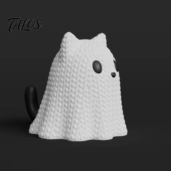 Talos 3D-печатные фигурки-украшения 'Призрачный пес/кошка', Декорации для Хэллоуина 'Животные с вязаной текстурой', Маленькие милые щенки/котята, Подарки для домашнего настольного дисплея