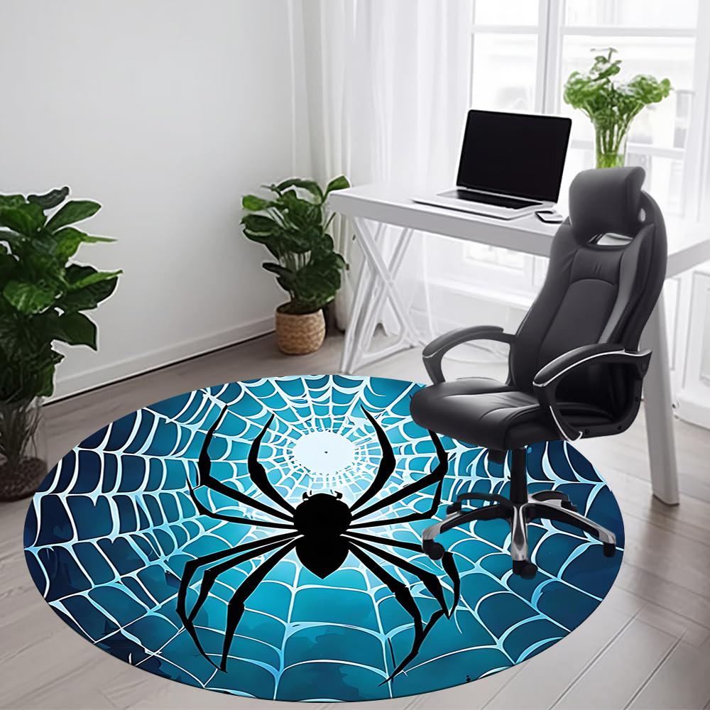 1PCSpider Web Office Round Area Rug, Mat Suitable For Office, Under Office Chairs Bedroom Living Room Home Decor, Room Deco