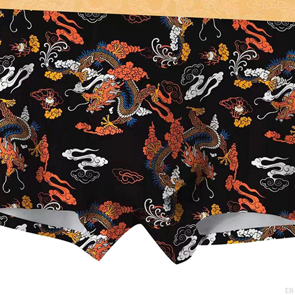 Трусы с принтом дракона, трусы, мужское нижнее белье, пляжная одежда, ночное белье, шорты 2XL