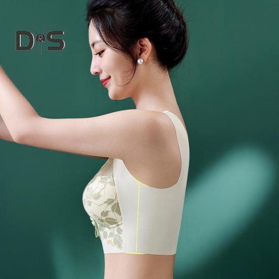 Женский цветочный кружевной бюстгальтер с полным покрытием на косточках, спортивное нижнее белье размера плюс, бесшовный подтягивающий бюстгальтер для большой груди