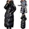 Fashion Ladies Loose Bright Face Hooded Medium-length Thickened Cotton Coat Coat