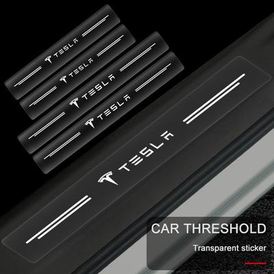 4 шт. Защита порогов автомобиля Прозрачная декоративная накладка 3D наклейка Для Model 3 Model X S 2016-2023 Model Y Наклейки TM3 TMX