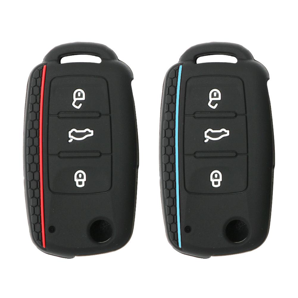 Силиконовый чехол для автомобильного ключа с 3 кнопками для VW Golf 4 5 6 7 Bora Jetta POLO MK4 MK6 Bora Passat B5 B6 Superb Tiguan Beetle