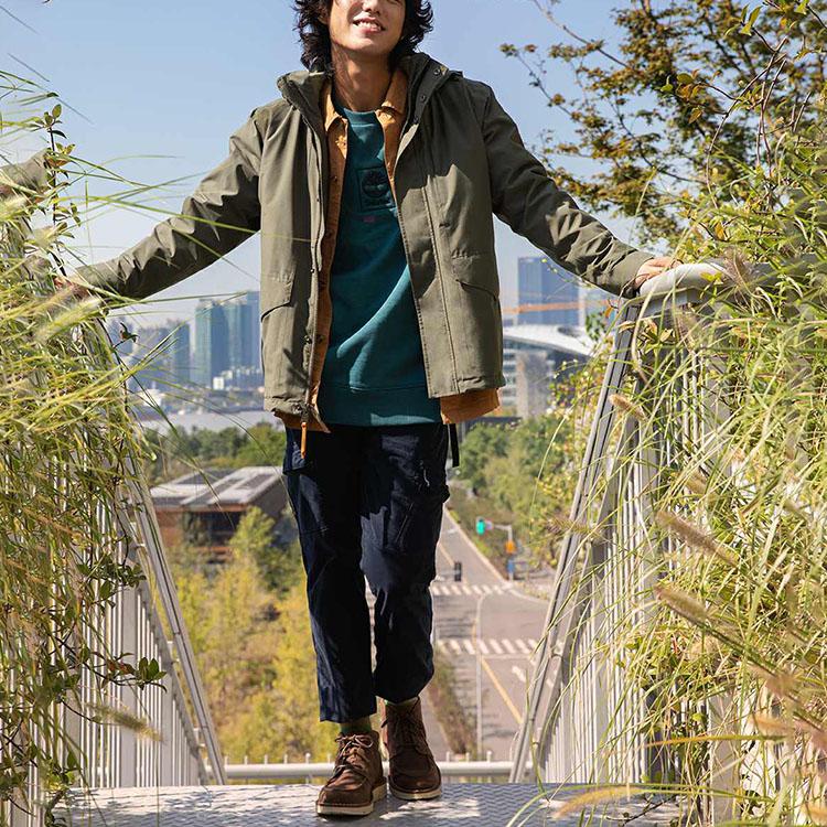 Timberland Куртка Outdoor 3-в-1 со съемным капюшоном и логотипом Мужские куртки Army-Green A2FX3-A58