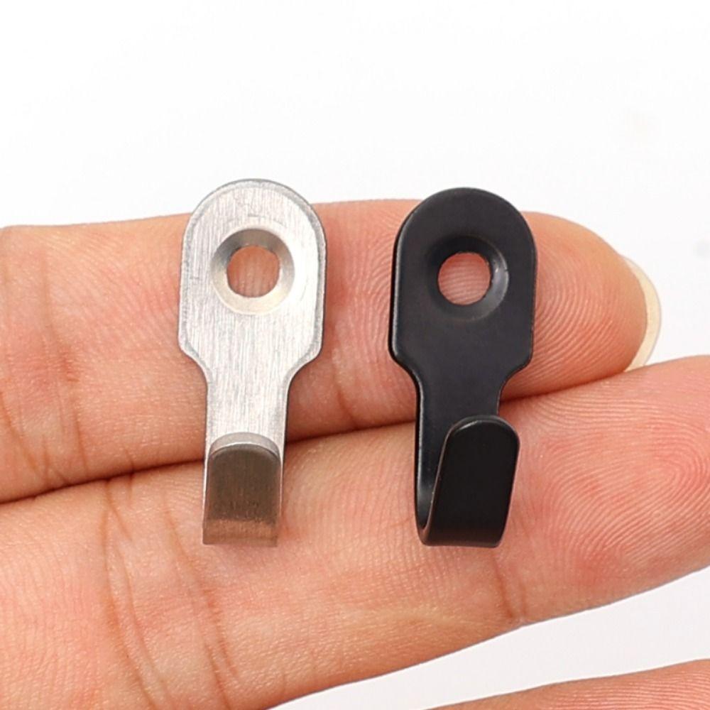 10Pcs Stainless Steel Items Key Rack J-shaped Wall Punching Hook New Mini Single Hook