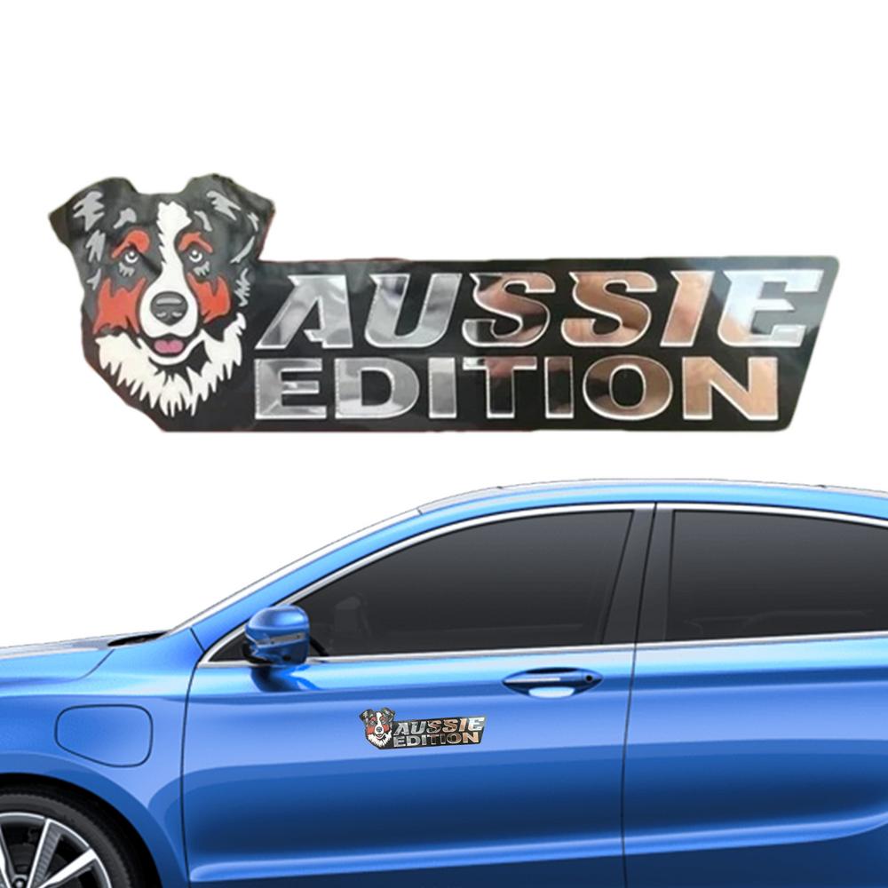 Наклейка на значок собаки, акриловая, милая, 3D, эмблема собаки, точная резка, забавные украшения для экстерьера автомобиля, прямоугольные эмблемы и значки для автомобилей