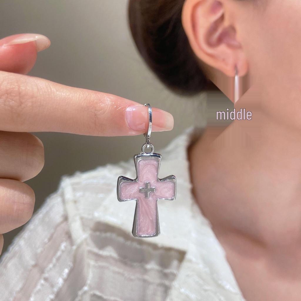 Серьги-пусеты 2025 Ретро Острый Синий Крест: Трендовый, Высококачественный, Универсальный Дизайн для Женщин