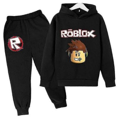 Roblox Детский Комплект Спортивного Костюма с Длинным Рукавом для Мальчиков и Девочек Толстовка Свитшот Пуловер Топы Брюки Наряды -HD