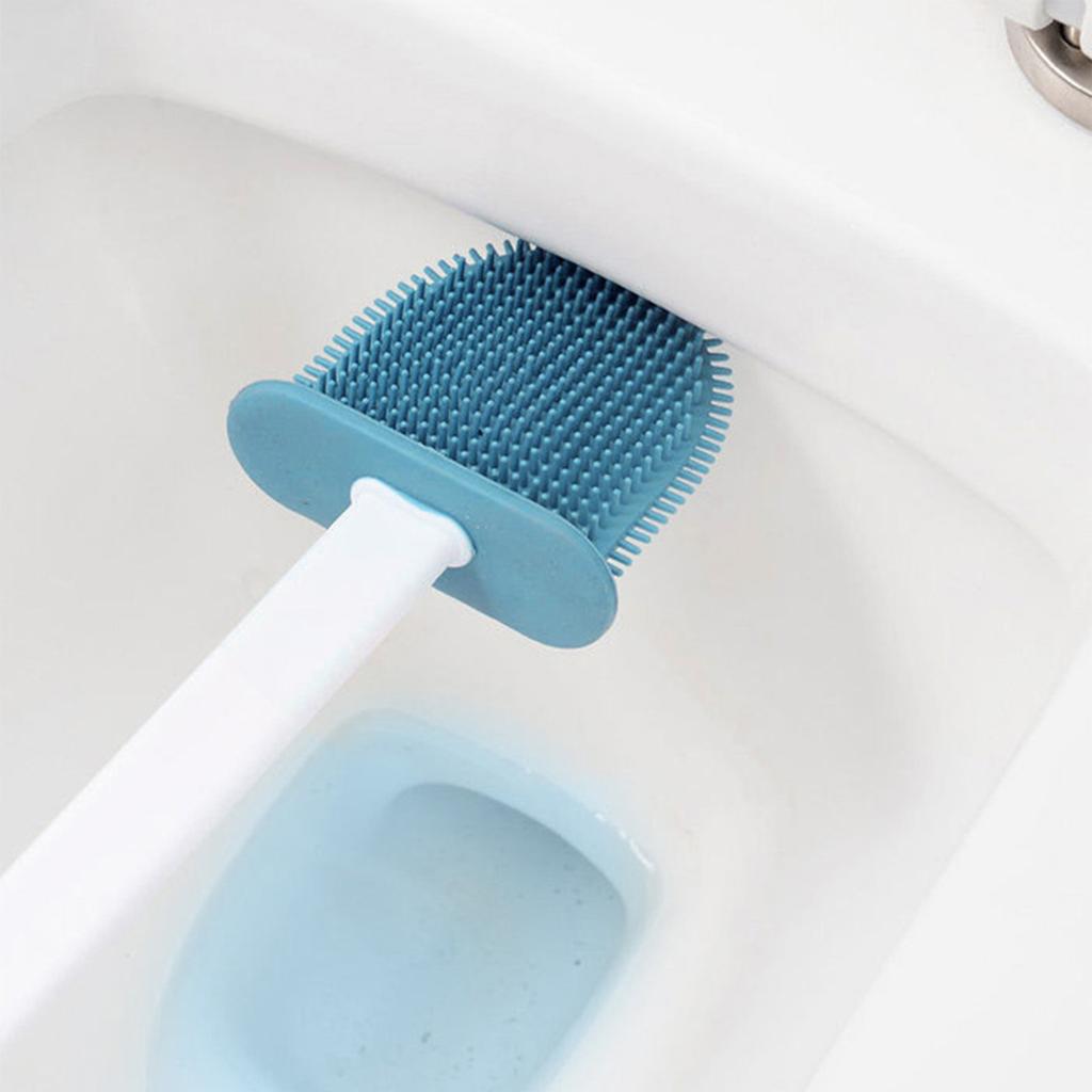 4 Pieces Toilet Bowl Brush Set Punch Free Wall Mounted Toilet Brush Holder with 3 Brush for