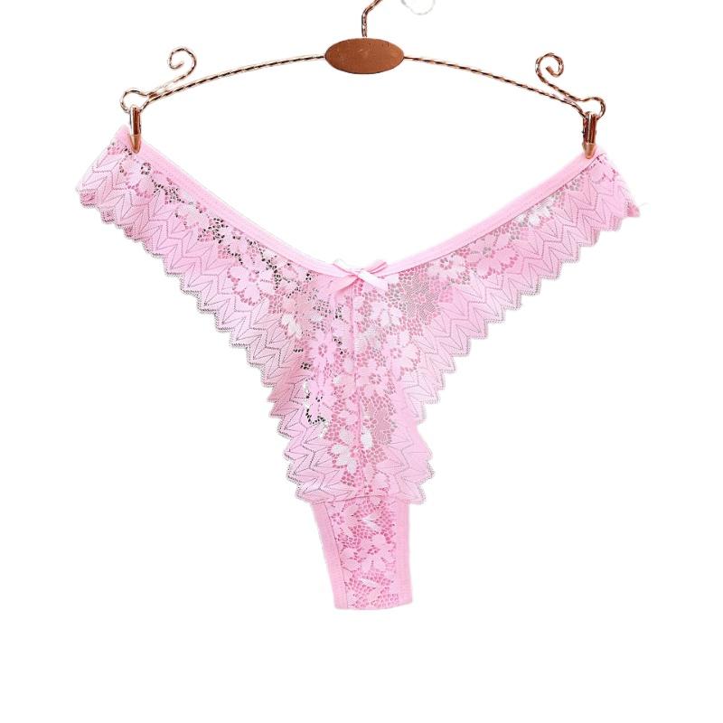 European Size S-L Sexy Lace Thong Bow Cute Briefs Yoga Invisible Panties