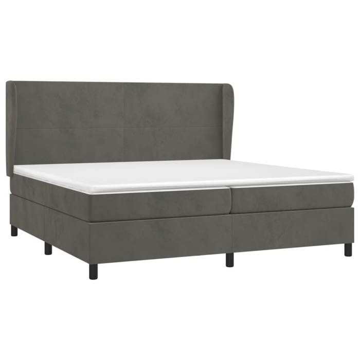 Maison Exclusive - Sommier à lattes de lit et matelas Gris foncé 200x200cm Velours