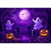Halloween Backdrop Magic House Skull Bookshelf Candlestick Vintage Portrait Halloween Photography Background for Photo Studio